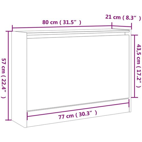  Ormarić za cipele boja betona 80x21x57 cm konstruirano drvo Slike