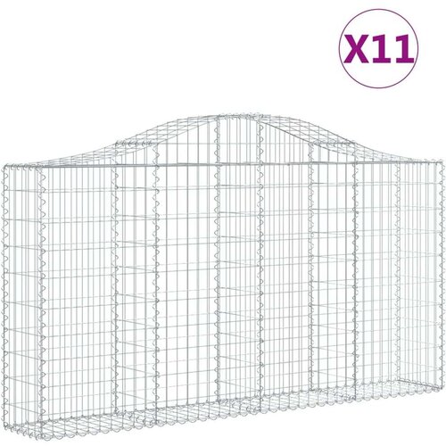  Lučne gabionske ko&amp;scaron;are 11kom 200x30x100/120cm pocinčano željezo Slike