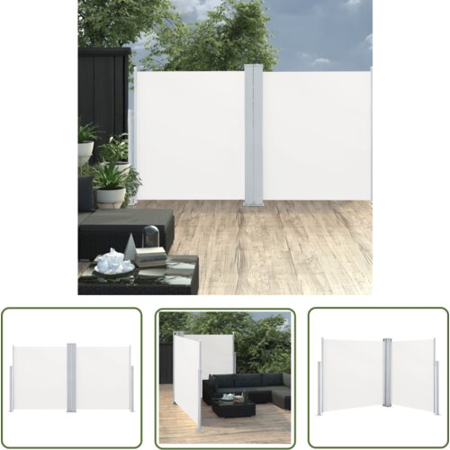  The Living Store Zložljiva dvojna stranska tenda za teraso 170x600 cm krem - Stranska Tenda, (21743085) Cene