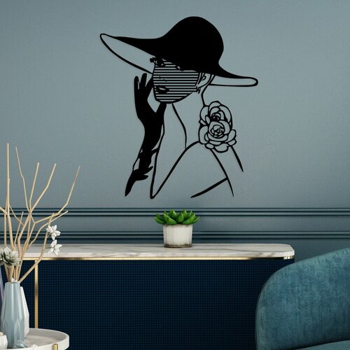Striped woman black decorative metal wall accessory Slike