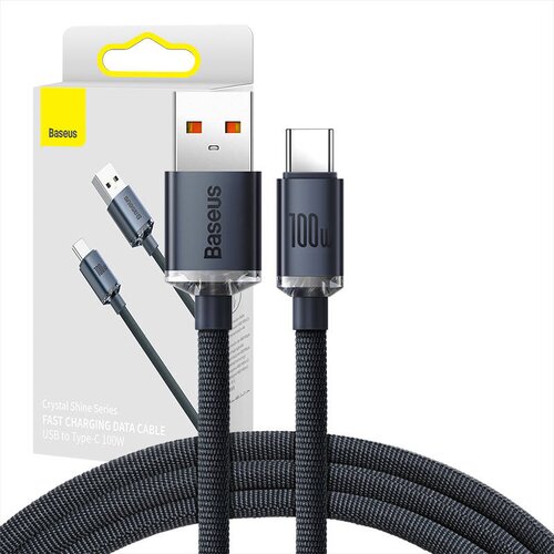 Baseus crystal shine kabel usb na usb-c, 100 w, 1,2 m (črn) Slike