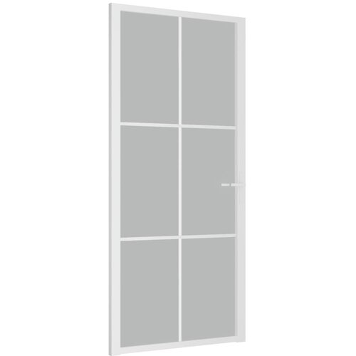 vidaXL Notranja vrata 93x201,5 cm Bela mat steklo in aluminij, (20766468) Cene