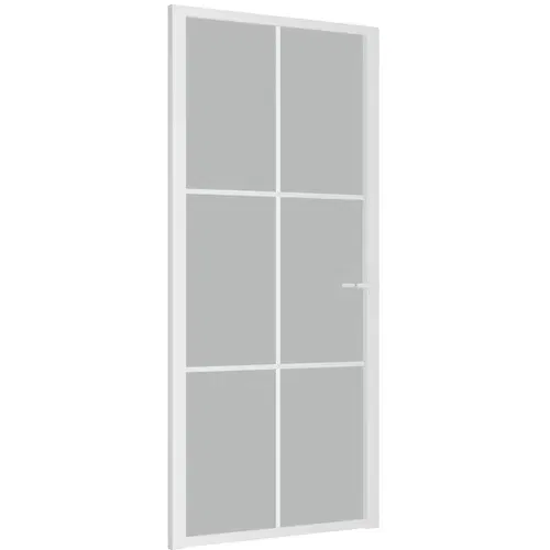 vidaXL Notranja vrata 93x201,5 cm Bela mat steklo in aluminij, (20766468)