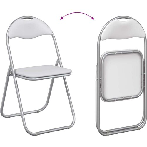  Sklopiva stolica 8 pcs Bijela i siva 48 x 43 5 x 81 cm - Bijela i siva 8 Slike