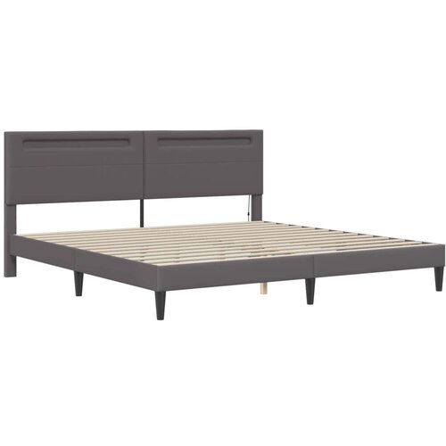  Okvir za krevet Siva 200 x 200 cm Umjetna koža - Siva 200 x 200 cm Slike