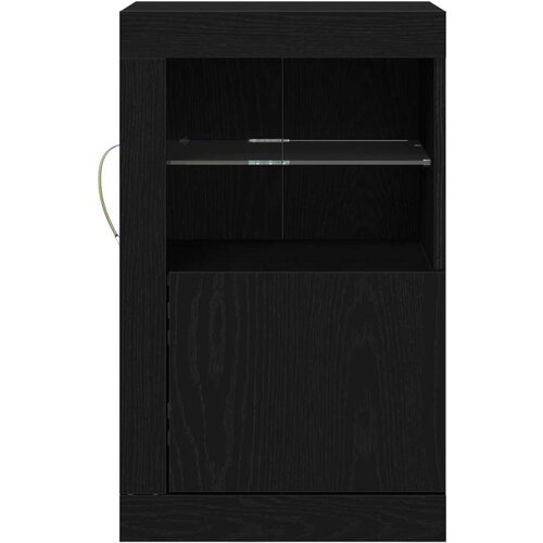  Bočni ormari s LED svjetlima 2 kom Crni hrast 41x37x67 cm Slike