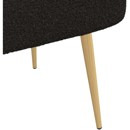  Oblikovana klupa s naslonjačem Crna 110 x 60 x 76 cm Boucl&amp;eacute; Slike