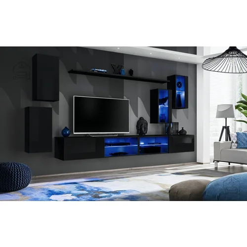 ASM Meble Dnevni TV regal Switch XXV 280 cm LED - črni