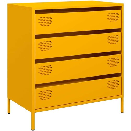 VidaXL Komoda gorčično rumena 68x39x73,5 cm hladno valjano jeklo Slike