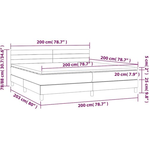  Krevet s oprugama i madracem tamnoplavi 200x200 cm bar&amp;scaron;unasti Slike
