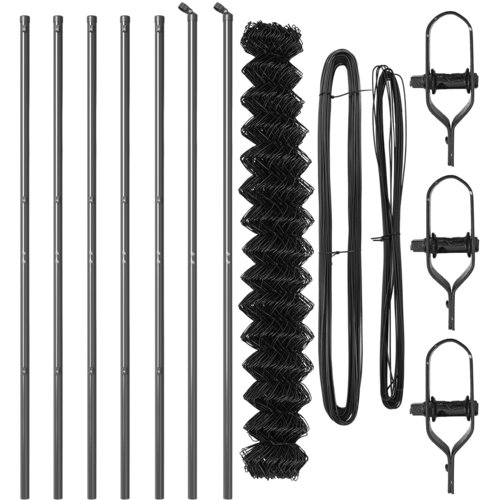 vidaXL Ograda od lančane veze s 7 postova 1.5x10 m Galvanizirani čelik Siva Cijene