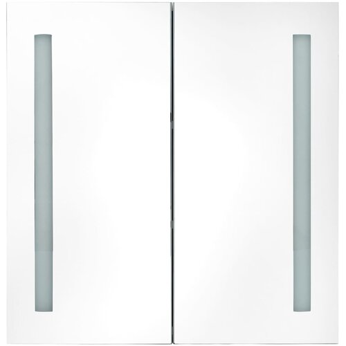  LED kupaonski ormarić s ogledalom sivi 62 x 14 x 60 cm Slike