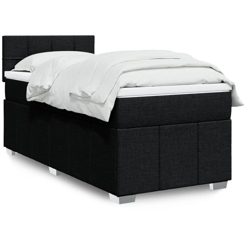 Box spring krevet s madracem crni 90x190 cm od tkanine Cijene