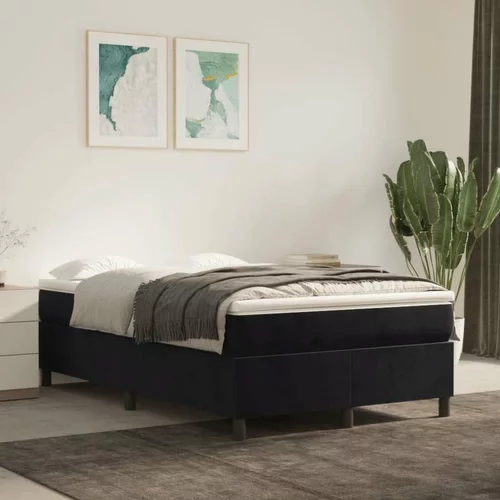 Box spring postelja z vzmetnico črna 120x200 cm žamet, (20723330)