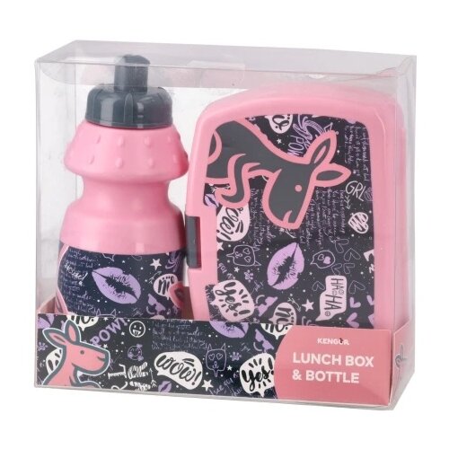Kengur Lunch box, kutija za užinu i flašica, Apollo, devojčica, set Cene