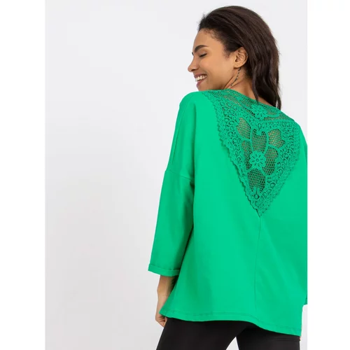 Fashion Hunters Dark green blouse with lace on the back of Sylvie RUE PARIS
