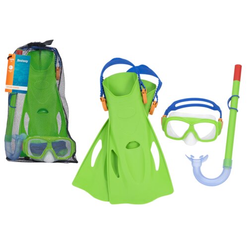 Bestway ronilački set s maskom, disalicom i perajama zeleni 25019 Cene