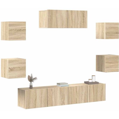  7-dijelni set TV ormarića boja hrasta sonome konstruirano drvo Slike