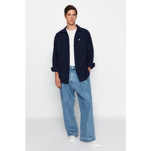 Trendyol Shirt - Dark blue - Oversize Slike