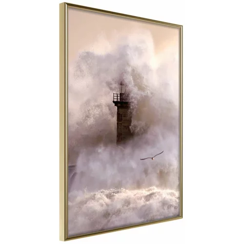  Poster - Lighthouse During a Storm 30x45