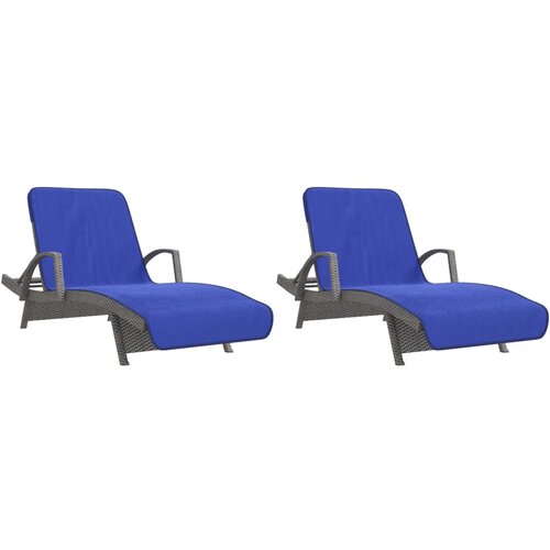  Ručnici za plažu 2 kom plavi 75 x 200 cm od tkanine 400 GSM Slike