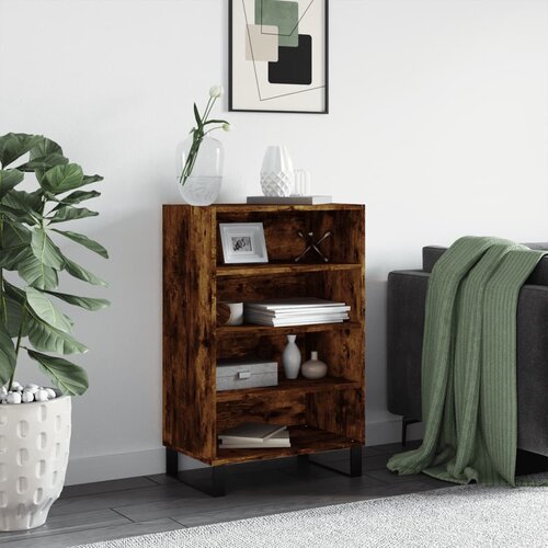 vidaXL Visoka omara dimljeni hrast 57x35x90 cm inženirski les Cene