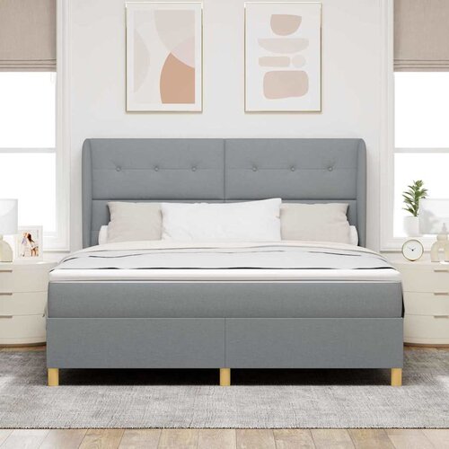  s opruga kutije Svijetlo siva 200 x 180 cm tkanina Slike
