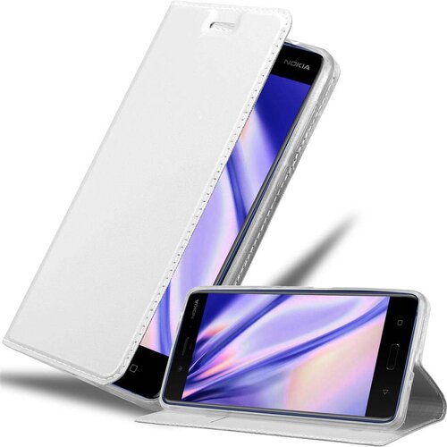 Cadorabo Ohi&scaron;je, združljivo z Nokia 8 2017 v klasično srebrno - Za&scaron;čitni ovitek z magnetnim zapiranjem, stoječo funkcijo in režo za kartice, (20563698) Cene