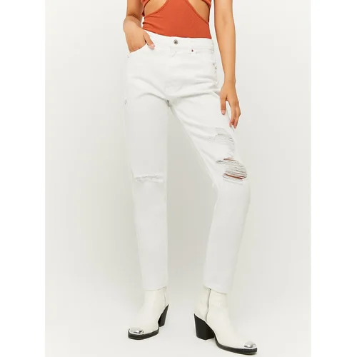 TALLY WEiJL White slim fit jeans with tattered effect - Women