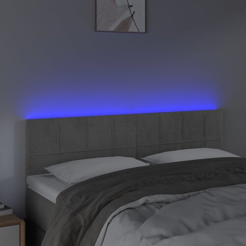  LED uzglavlje svjetlosivo 144x5x78/88 cm bar&amp;scaron;unasto Slike