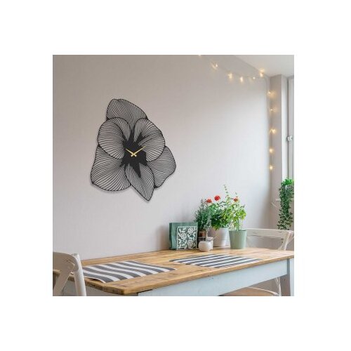 WALLXPERT Zidni sat Azalea APS039 70, 70 x 70 cm, Crni Cene