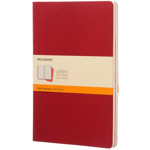Moleskine Beležnica Cahier Journals XL mehke platnice, brusnično rdeča - črte, 3 kosi