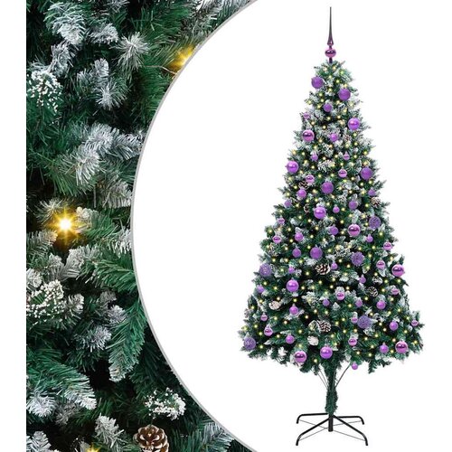 vidaXL Umestno božično drevo Zelena 210 cm PVC, jeklo in plastika, (5000066276) Cene