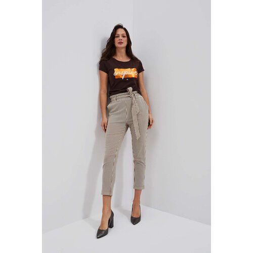 Marisse Women&amp;#039;s Trousers L-Sp-4015 Brown_Off White Slike