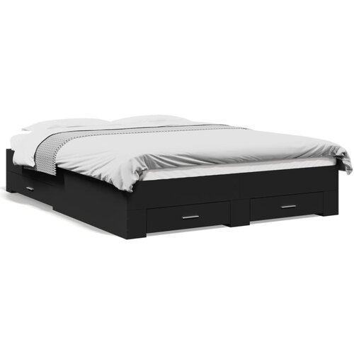 VidaXL Okvir kreveta s ladicama crni 160x200 cm konstruirano drvo Slike