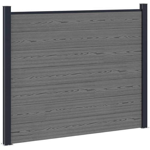 vidaXL Panel ograde WPC i aluminij Siva - Siva 1 sekcija s 2 stuba (tamnosivi stub) Cene
