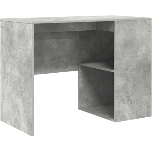  Stol s policom Betonski sivi 102 x 50 x 75 cm Konstruirano drvo Slike