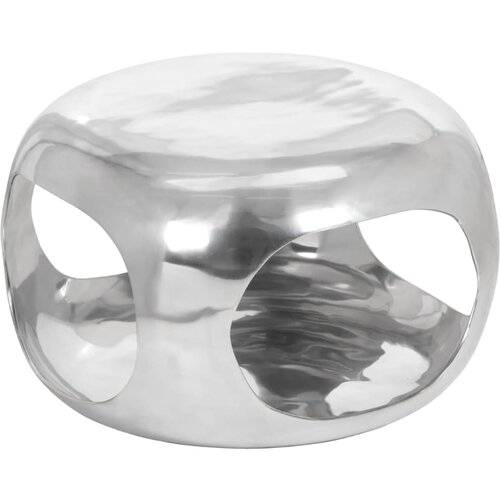 VidaXL Stolić za kavu od aluminija 50 x 50 x 30 cm srebrni Slike