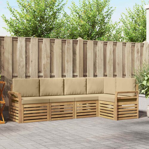  Set vanjskih sofa 5 pcs Bijela i bež 249 x 130,5 x 73 cm Cene