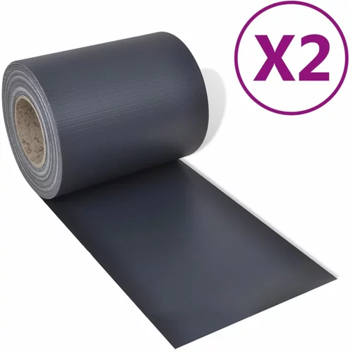 vidaXL Vrtno platno 2 kosa PVC 70x0,19 m temno sivo