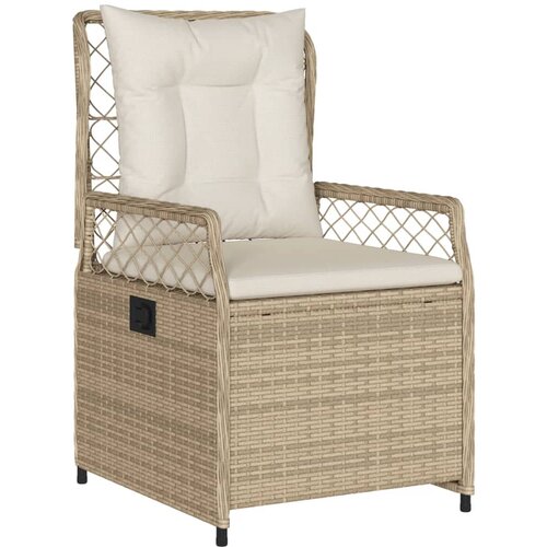  7-dijelni vrtni blagovaonski set od poliratana s jastucima bež 160 x 80 x 74 cm Slike