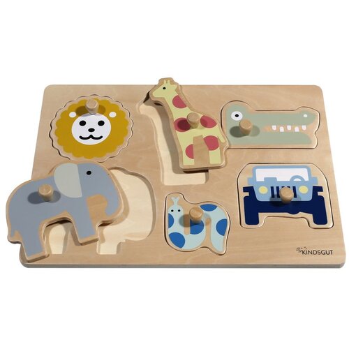 Kindsgut Drvena reljefna puzzle (broj komada 6 kom) Safari &amp;ndash; Slike