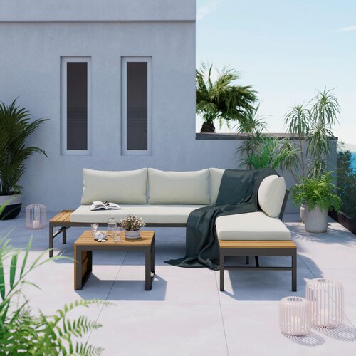 Ambia Garden LOUNGE GARNITURA tkanina akacija v celoti masivno jeklo Cene
