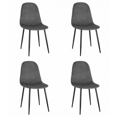 Brandless Stol COMO - temno siv žamet x 4, (22030615) Slike