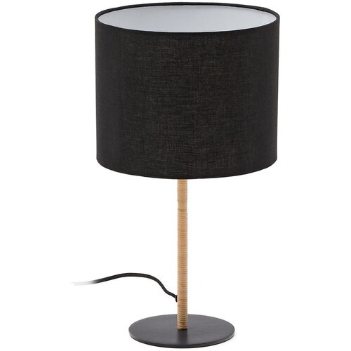 Kave Home Crna stolna lampa s tekstilnim sjenilom (visina 45 cm) Pina &amp;ndash; Slike