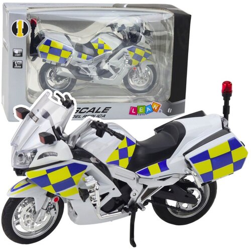 Metalna svjetla za policijski motocikl zvuče bijelo 1:12 Slike
