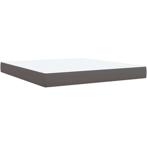 VidaXL Krevet s oprugama i madracem sivi 180 x 200 cm od umjetne kože Slike