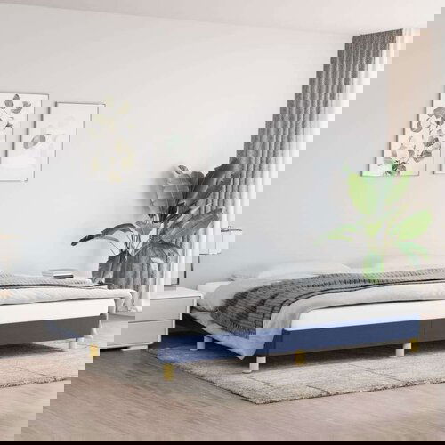  Za krevet plavi 200x200 cm od tkanine Slike