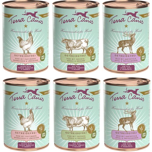 Terra Canis brez žitaric 6 x 400 g - Me&scaron;ani paket: (3 sorte) Cijene