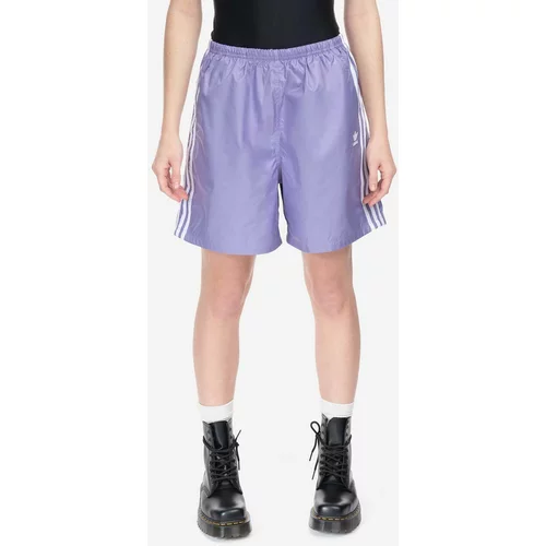Adidas Kratke hlače za žene, boja: ljubičasta, s aplikacijom, visoki struk, IB7300-violet